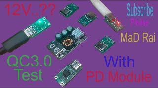 QC30 Module Test with PD Modules 24W qc qc30 pd pdcharger usb typec laptop [upl. by Aicilla393]