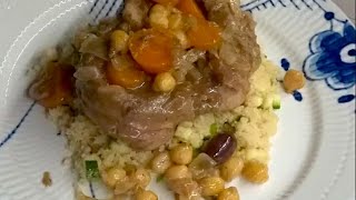 Osso bucco marocain au vin blanc en cocotte  Osso buco ac pois chiches amp couscous  Recette  144 [upl. by Odanref]