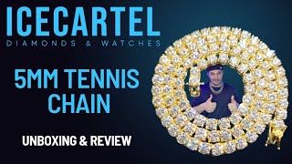 ICECARTEL Stunning Affordable 5mm Moissanite Tennis Chain Unboxing amp Review [upl. by Dnarud]