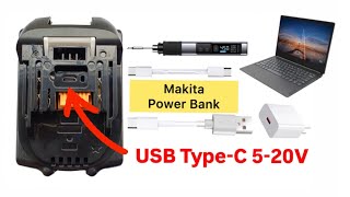 ШОК  Двунаправленный Аккумулятор Makita power bank type C [upl. by Hose466]