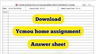 how to download ycmou home assignment answer sheet [upl. by Holey]