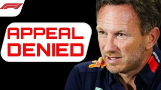 Breaking Females Appeal Against Horner Denied [upl. by Ilbert783]