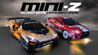 Kyosho MiniZ McLaren Senna amp Mitsubishi Lancer Evo [upl. by Ariec153]