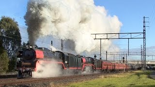 Hudson Steam Engines on the Snow Train 2014 Australian Trains [upl. by Oicneconi746]