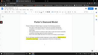 Porters Diamond Model [upl. by Enined]