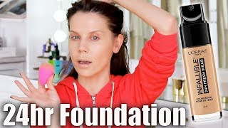 FULL DAY WEAR TEST  LOreal 24hr Foundation [upl. by Rustin]