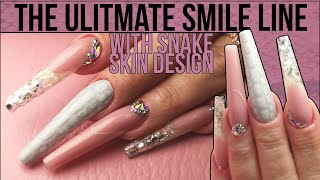 Reptile Themed Nail Design ft The Most Elegant Smile Line Ever [upl. by Atteselrahc]