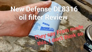 New Defense DL8316 oil filter Review [upl. by Notsyrb]