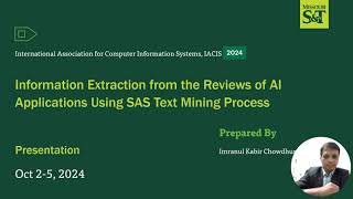 Information Extraction from the Reviews of AI Applications Using SAS Text Mining Process [upl. by Ysnat]