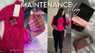 maintenance vlog ✰  appointments middle part bussdown  pink winter nails amp more [upl. by Regor]