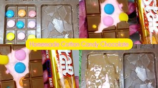 Cotton Candy and Dairy Milk Chocolate  Homemade Chocolate Recipe🐣🍫💛🍓❤️🍓dairymilk Chocolate candy [upl. by Holli]