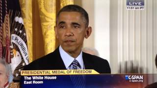 President Obama on Suzan Harjo Medal of Freedom [upl. by Hsiwhem]