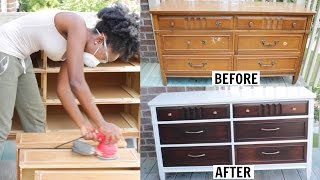 DIY  FURNITURE MAKEOVER Dresser Transformation [upl. by Milli]