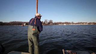 Hand tonging for oysters on the Chesapeake Bay [upl. by Brown]