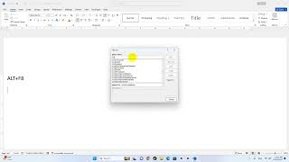 Ms word list of Commands and Keyboard Setting [upl. by Ylrebmi]