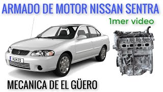 Armado de motor Nissan Sentra 2005 colocación de cigüeñal y pistones 1ra parte [upl. by Hgielrahc]