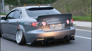 Slammed Static Mazdaspeed 6 Straight Pipe Cold Start 2 Step Spits Flames amp More [upl. by Lewin]