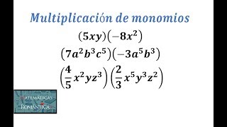 Multiplicación de monomios [upl. by Artemla]