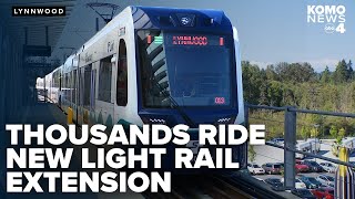 Lynnwood light rail extension sees thousands of riders during inaugural weekend [upl. by Klapp]