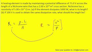 A heating element is made by maintaining a potential difference of 750 V across the length of a Nic [upl. by Amick]