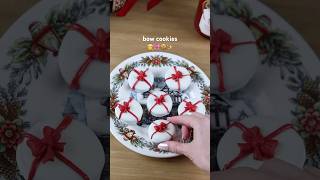 Christmas Bow Cookies 🍪🎀 christmas baking [upl. by Atikir]