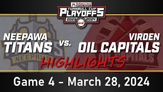 MJHL Playoffs  Neepawa Titans vs Virden Oil Capitals Game 4  March 28 2024 Highlights [upl. by West]