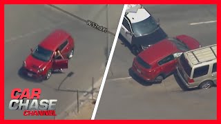 FULL CHASE Pursuit ends with police performing PIT maneuver on stolen Kia SUV  Car Chase Channel [upl. by Fineberg]