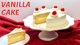 Easy Vanilla Cake with Vanilla Buttercream Frosting Butter Cake [upl. by Salohci]