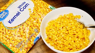 Microwave Frozen Corn  EASY Buttered Corn Recipe [upl. by Elahcar762]