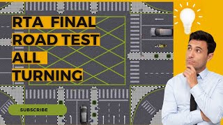 RTA FINAL ROAD TEST ALL TURNING Right Turn Left Turn amp Uturnroadtest etest theorytest [upl. by Adlitam]