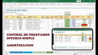 CONTROL DE PRESTAMOS EN EXCEL INTERES SIMPLE Como prestar dinero [upl. by Aylad]