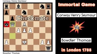 Chess Legend Bowdler Thomas vs Conway Henry Seymour In London 1788 [upl. by Peers]