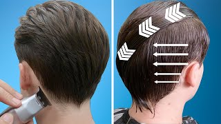 How to CUT MENS HAIR with SCISSORS  Medium Length Middle Part  Step by Step Tutorial [upl. by Mcculloch]