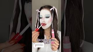 PORCELÁN BABA SMINK 🎀🤭PART2 halloween makeup smink brokendoll dollmakeup porcelaindoll [upl. by Fischer]