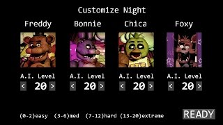 Five Nights at Freddys  Custom Night  20202020420 Mode No Commentary [upl. by Nnylf983]