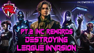 DESTROYING LEAGUE INVASION PT2  DIV 3  INJUSTICE 2 MOBILE [upl. by Einehpets]