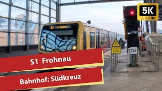 5K Einfahrt der SBahn Linie S1 am Bahnhof Südkreuz wegen Bauarbeiten [upl. by Barrada]