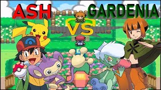 Ash Ketchum vs Gardenia Gym Battle [upl. by Ijnek]