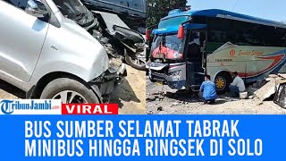 Detikdetik Bus vs Avanza Berisi Satu Keluarga Tabrakan Hingga Ringsek [upl. by Katlaps]