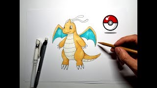 How to draw Dragonite  Pokemon [upl. by Valenba]