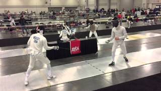 Jimmy Moody v Alen Hadzic Div 1 Mens Epee NAC Salt Lake City Utah January 2015 [upl. by Raouf]