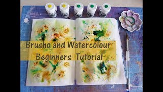 BRUSHO amp Watercolour Beginners Art Journal Tutorial [upl. by Mcgrody]