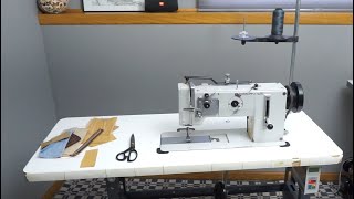 Dürkopp Adler 267373 Industrial walking foot sewing machine set up and servo motor installation [upl. by Ademla]