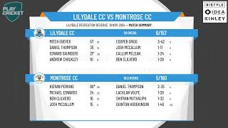 Lilydale CC v Montrose CC  T20 Round 3  Season 2425 [upl. by Det15]