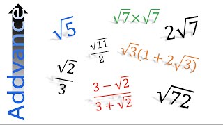 Surds Simplifying Expanding Brackets amp Rationalising Denominators  GCSE Maths Addvance Maths😊➕ [upl. by Elitnahc328]