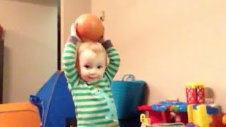 Toddler Makes Basketball Shot Without Even Looking [upl. by Carri]