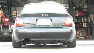 034Motorsport B5 Audi S4 35quot Single Muffler Exhaust amp Tial 605 Turbochargers [upl. by Assirod]