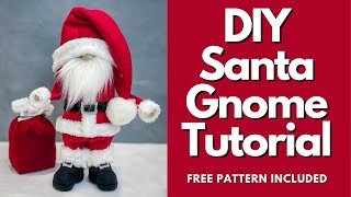 DIY Santa Gnome TutorialNo sew gnomeChristmas GnomeStanding Santa [upl. by Victoria]