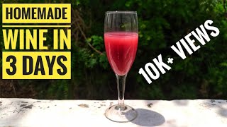 Grape Wine In 3 Days  How To Make Wine At Home  Quick Wine [upl. by Atirehc]