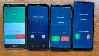 LG Stylo 2V vs Stylo 4 vs Stylo 5 vs Stylo 6 Incoming Call with Private amp Restricted Numbers Calling [upl. by Aciret899]